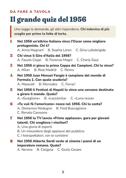Una pagina del grande quiz del 1956
